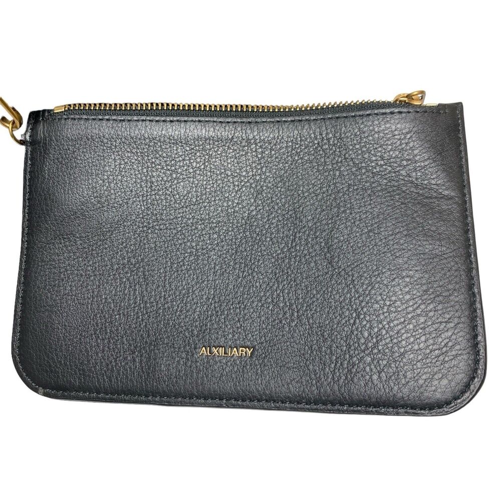 Aritzia Auxiliary Black Leather Tote Bag Purse Carry All + Coin Purse EUC - Picture 6 of 16